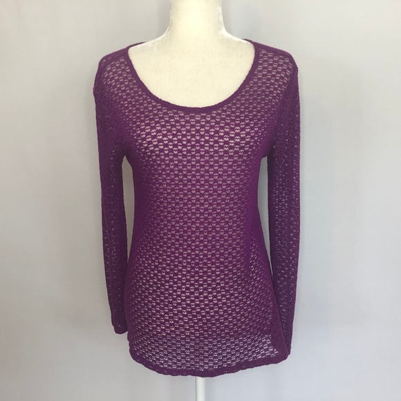 Eddie Bauer Sweaters - Eddie Bauer Purple Sheer Knit Sweater Women's S